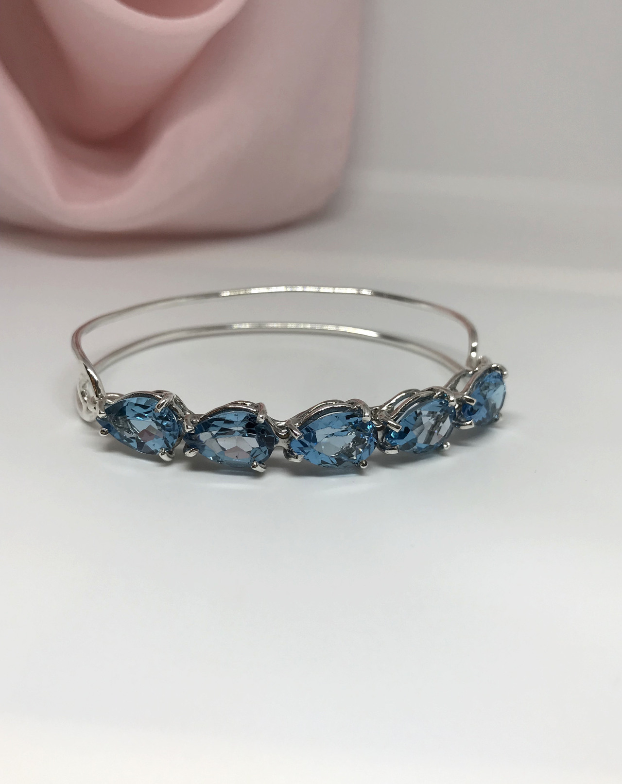 Bracciale Capri grande Topazio Azzurro Goccia