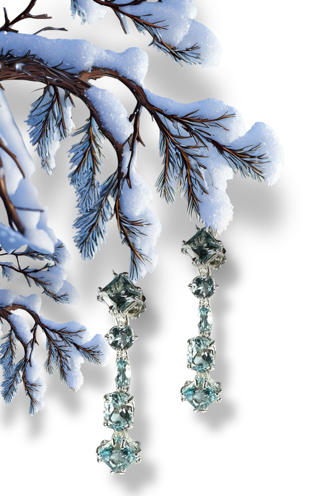 Cristalli di Ghiaccio orecchini pendenti