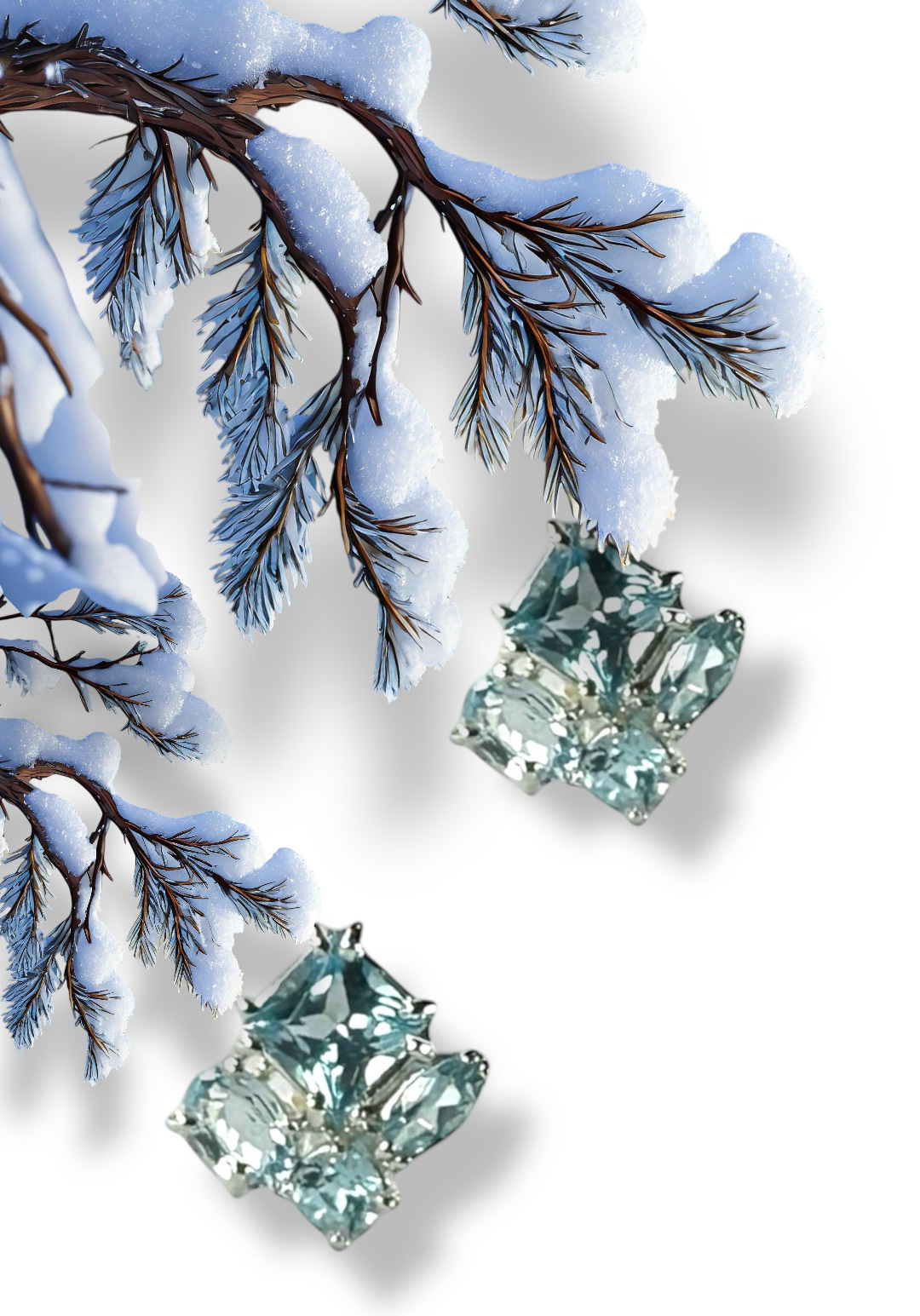 Cristalli di Ghiaccio orecchini a lobo 4 pietre