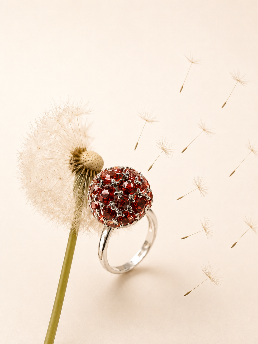 Anello Soffio Granato